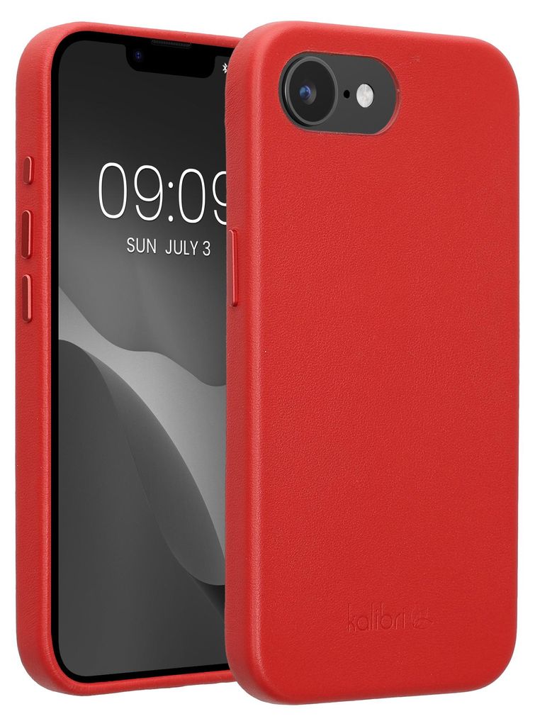 kalibri Schutzhülle kompatibel mit Apple iPhone 17e / iPhone 16e - Hülle Leder - Hardcover Handy Cover Case Rot
