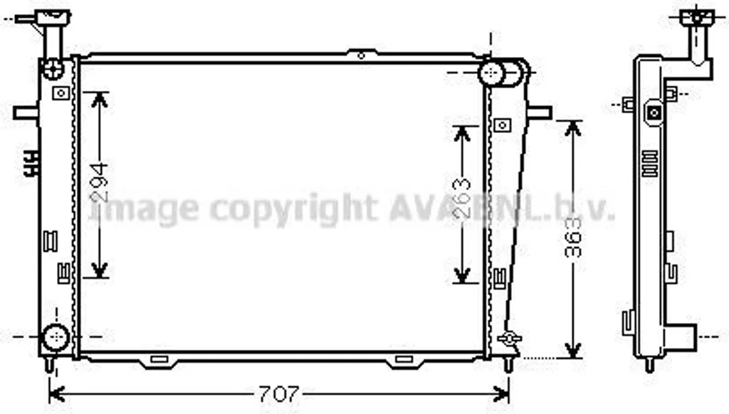 Radiateur de refroidissement moteur Hyundai Tucson et Kia Sportage Diesel