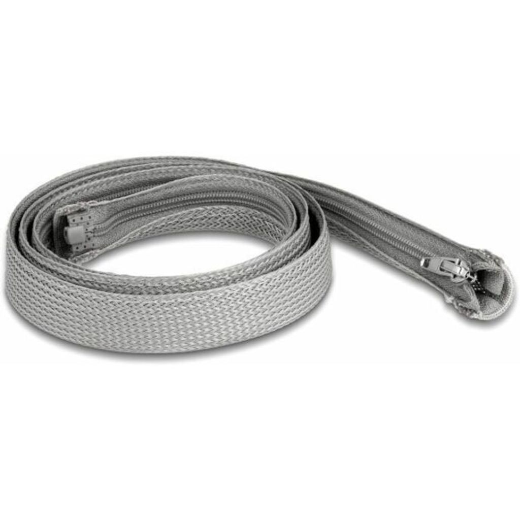DELOCK Geflechtschlauch Reißverschl. hitzebest.1mx20mm Grau