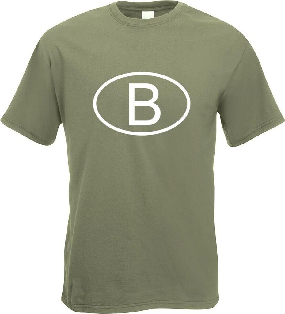 Kiwistar - T-Shirt - Olive - Belgien B Motiv Bedruckt Funshirt Design Print - mit Motiv Bedruckt - Funshirt Design - Sport - Freizeit - Herren - XXL