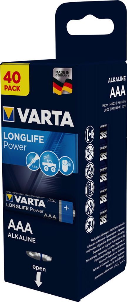 Langdurige batterijen (40 stuks, AAA) Productafbeelding 