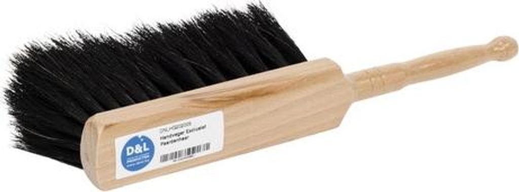 D&L Handbesen aus exklusivem Pferdehaar mit stabilem Holzgriff