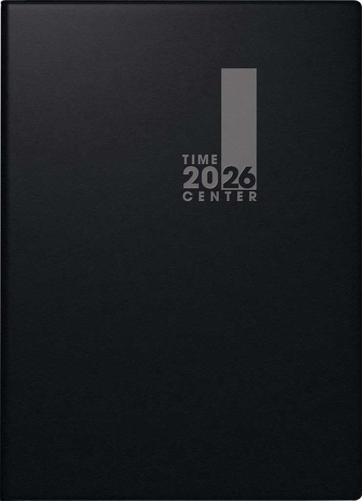 BRUNNEN 1072856906 | Taschenkalender TimeCenter Mod. 728 2026 | A6, Kunststoff, schwarz