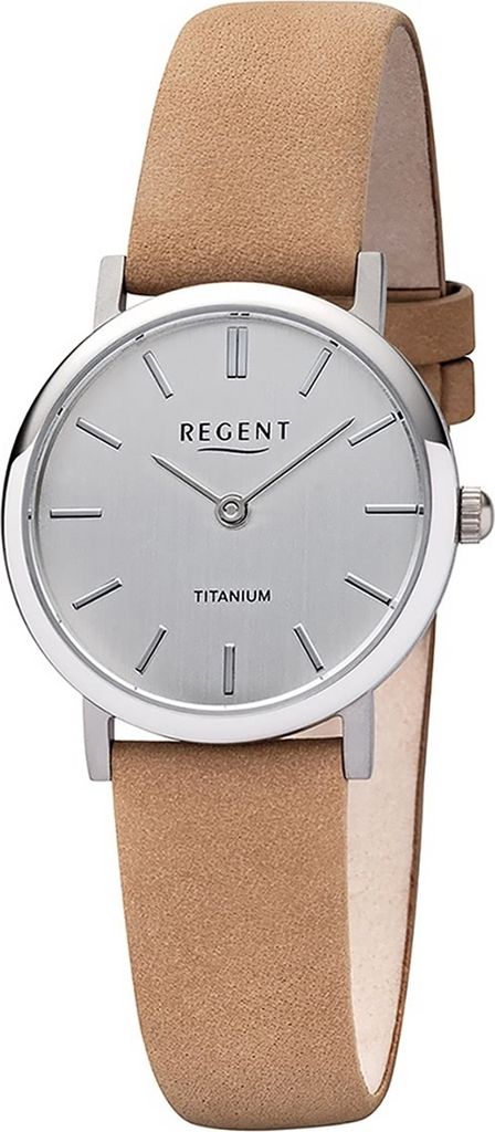Regent Leder Damen Uhr F-1223 Analog Armband-Uhr braun Lederarmband D2URF1223