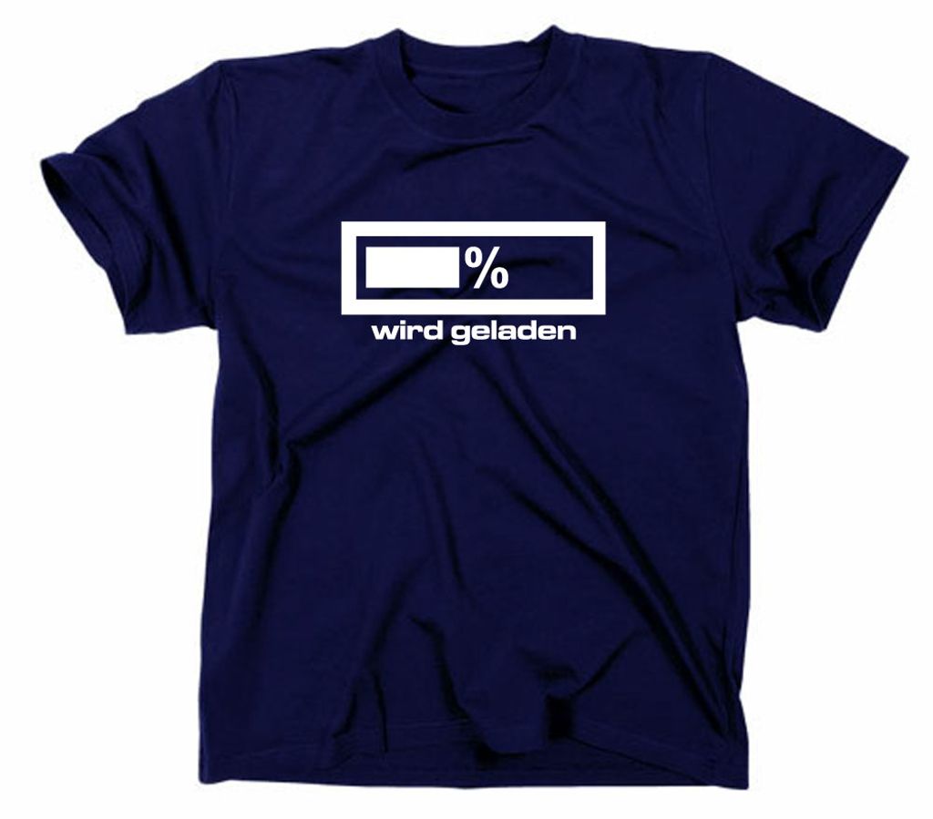 Styletex23 T-Shirt Akku / Batterie wird geladen Fun Handy, navy, XXL