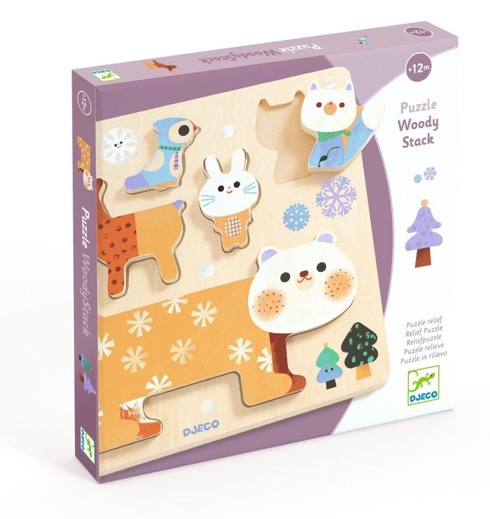 Holzpuzzle mit niedlichen Tieren, Djeco