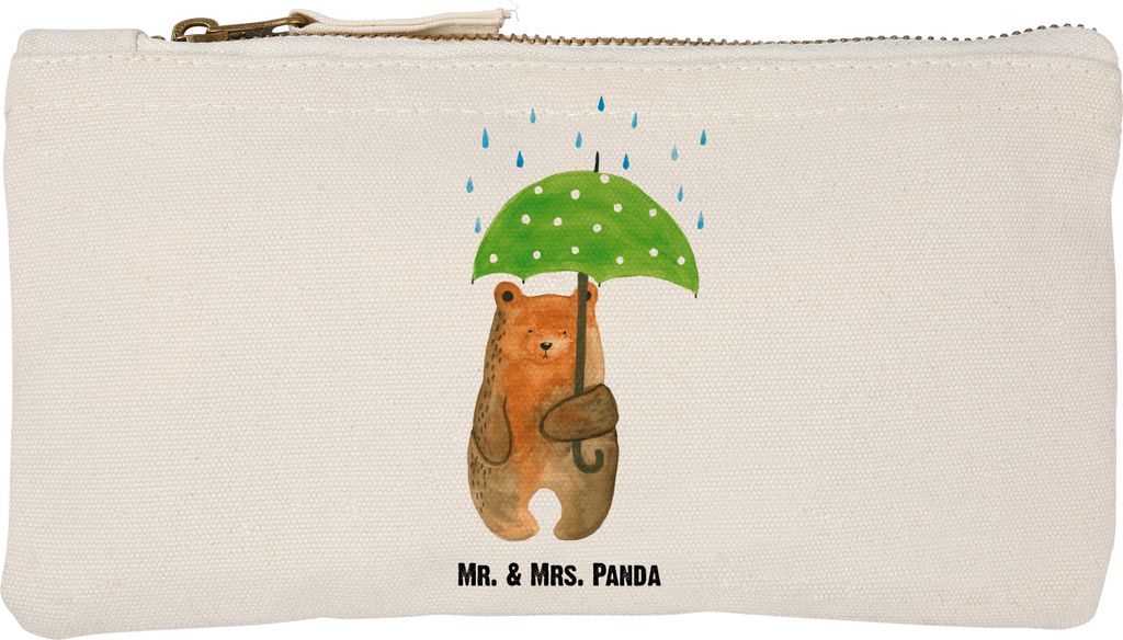 Mr. & Mrs. Panda Etui Bär Regenschirm Größe S Klein - Weiß - Geschenk, Kulturbeutel, Teddy, Mäppchen, Baumwolltasche, Liebe, Freunde, Familie,...