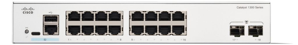 Cisco C1300-16T-2G, Řízený, L2/L3, Gigabit Ethernet Obrázek produktu 