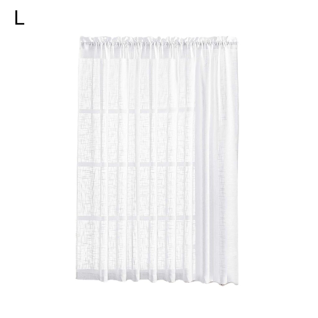 Leinen bloße Vorhänge halbgroße vielseitige Polyester r Fensterbehandlung Vorhänge für Zuhause-Weiß ,Größen:Size L