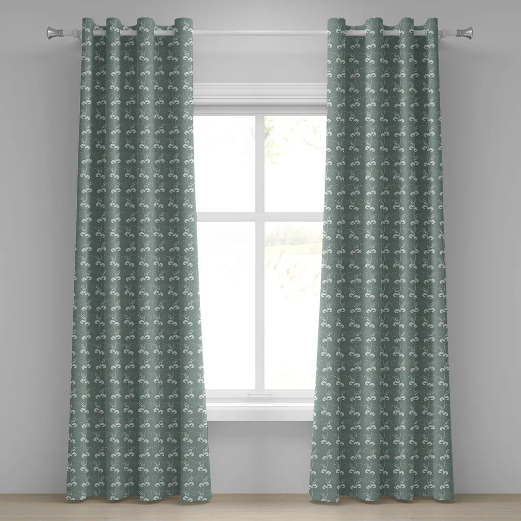 Tende Decorative 280x260 ABAKUHAUS - Motivo Botanico Vittoriano