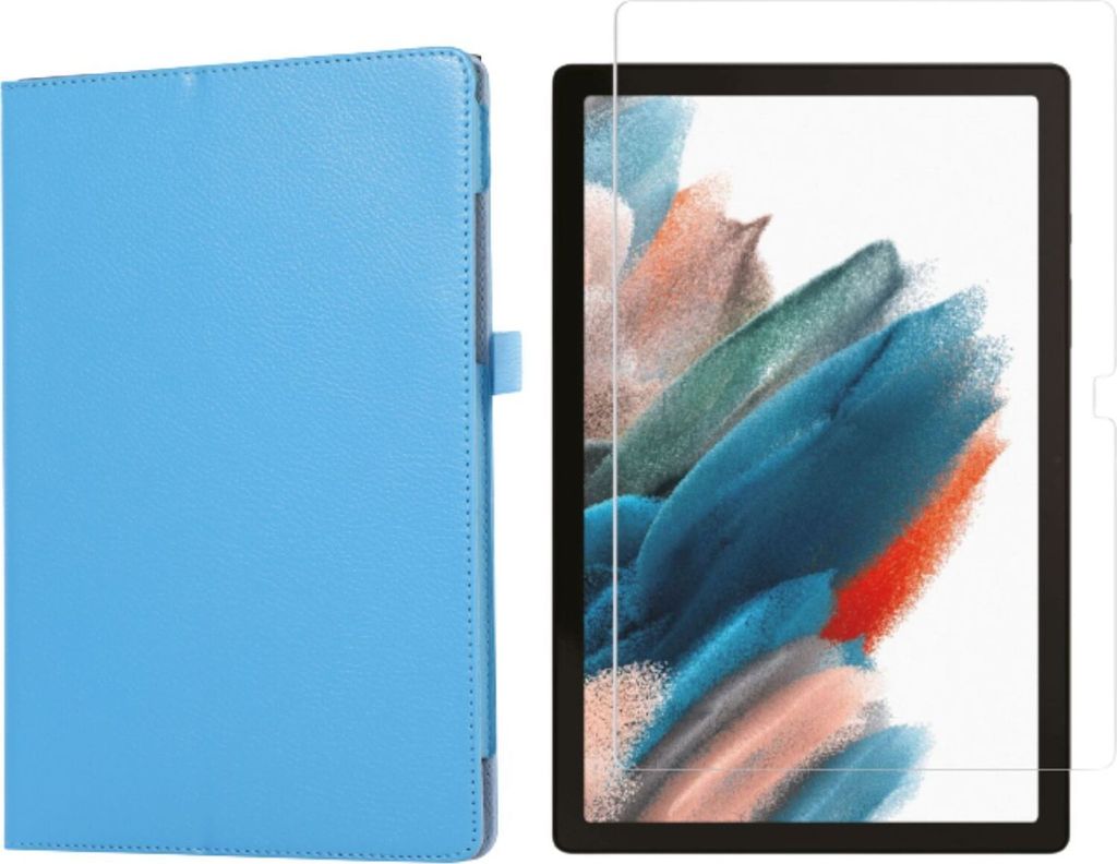 2in1 Set für Samsung Galaxy Tab A8 SM-X200 X205 10.5 Zoll Tablet mit Schutzhülle + Schutzglas mit Auto Sleep/Wake Hülle