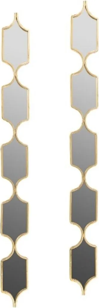 Miroir Mural Doré 148 cm en Métal - Duo de Miroirs Luxe Haut de Gamme