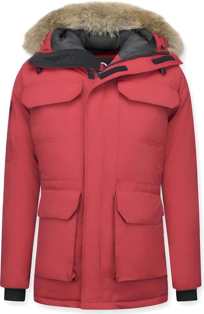 Winterjacke Parka Lang Mit Fellkragen - M