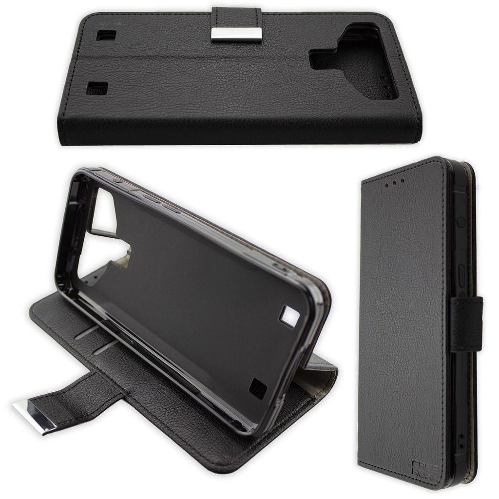 caseroxx Handy Hülle Tasche kompatibel mit Cubot Quest Lite Bookstyle-Case Wallet Case in schwarz