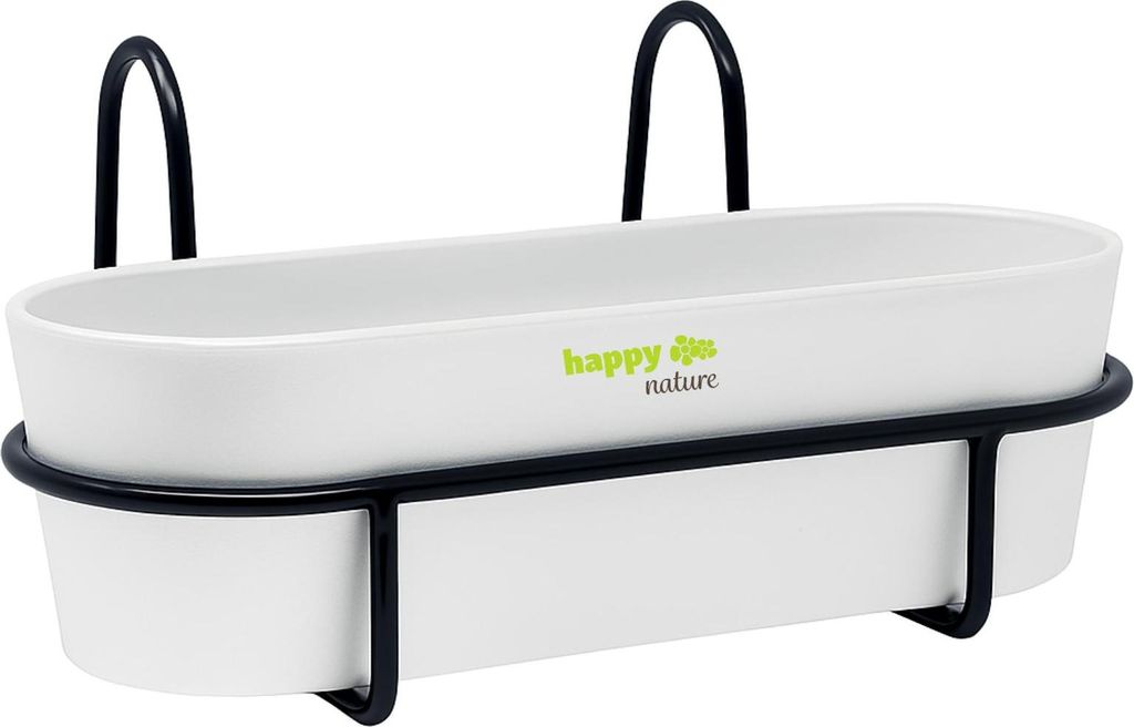 Set 2-teilig Florenz Pflanzschale weiß mit Balkonhalterung L 51 cm