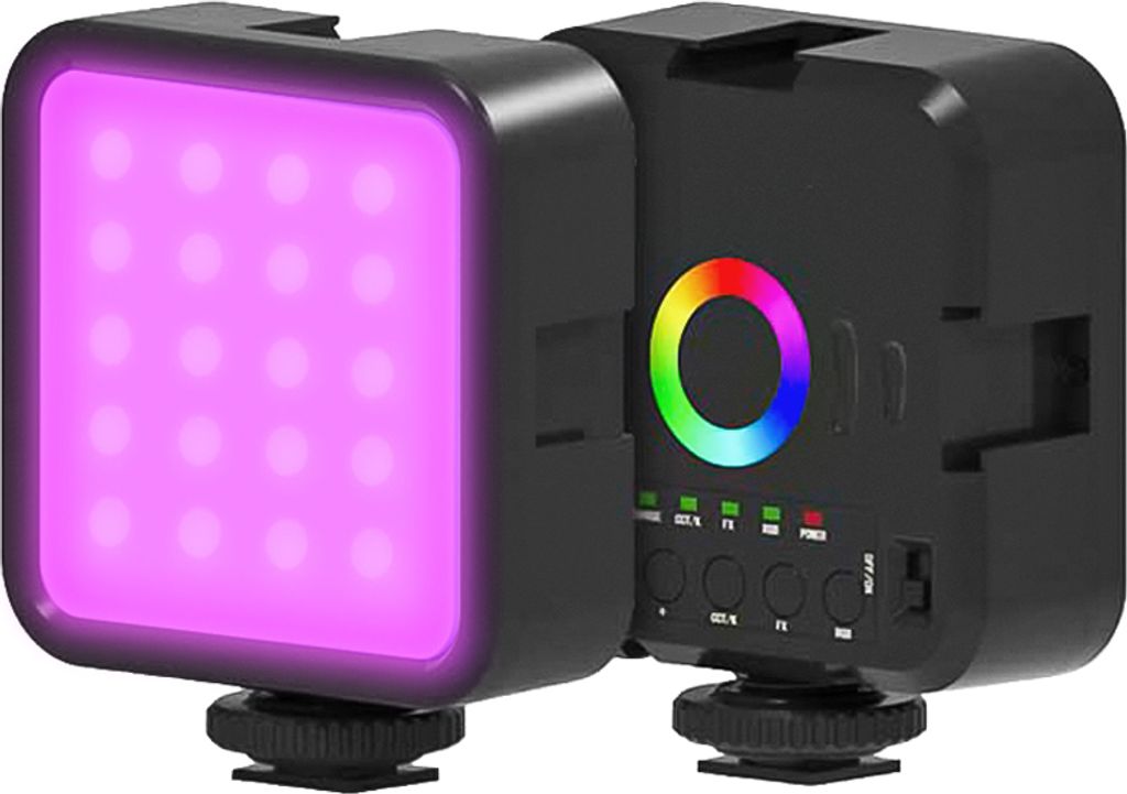 RGB-Mini-Fotografielampe, dimmbares LED-Licht, tragbares Vlog-Licht mit 1200 mAh Akku, USB-Ladeanschluss, 3 Kaltschuhe, 70 LED-Perlen, 3000 KšC900...
