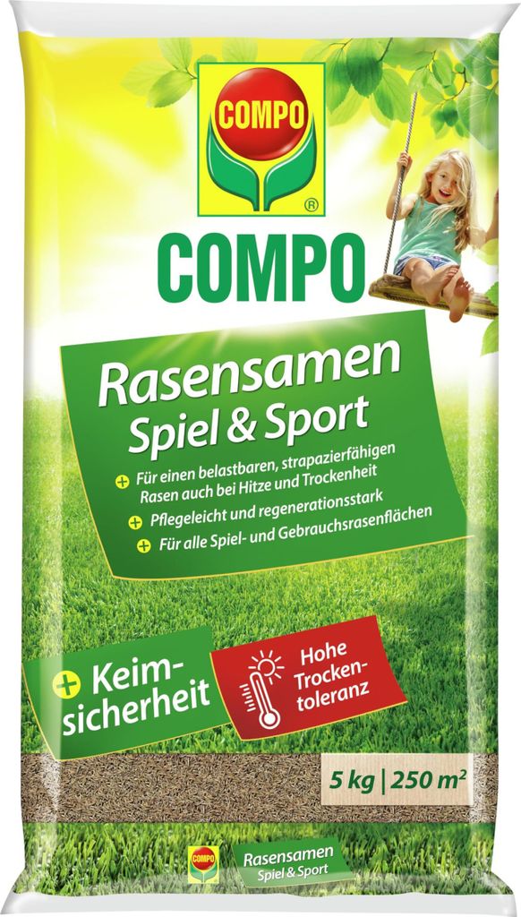 COMPO Rasensaat Spiel und Sport 5 kg für 250 m² Produktbild 