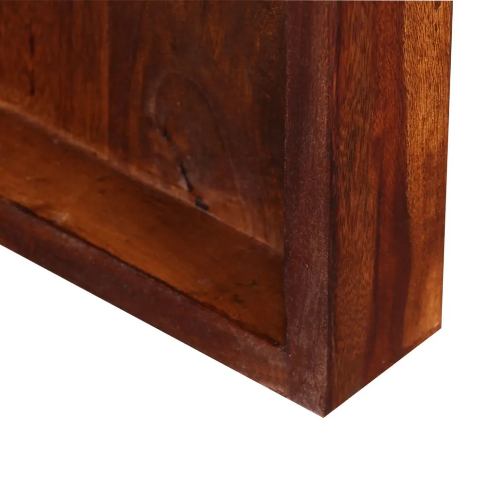 Buffet bureau en bois massif marron - Meuble de rangement polyvalent - 2