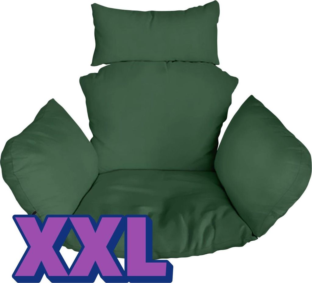 Hängesessel Kissen, XXL, Polster, Auflage für Polyrattan & Rattan Hängeschaukel, Rückenkissen für Hängesitz, Grün [114]