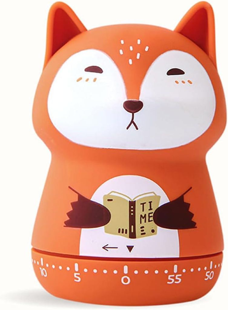 Küchentimer Mechanischer Timer Niedlich Tiere 60 Minuten Countdown Timer Kinder Kurzzeitmesser Eieruhren Zeitmanagement Werkzeug (Kleiner Fuchs)