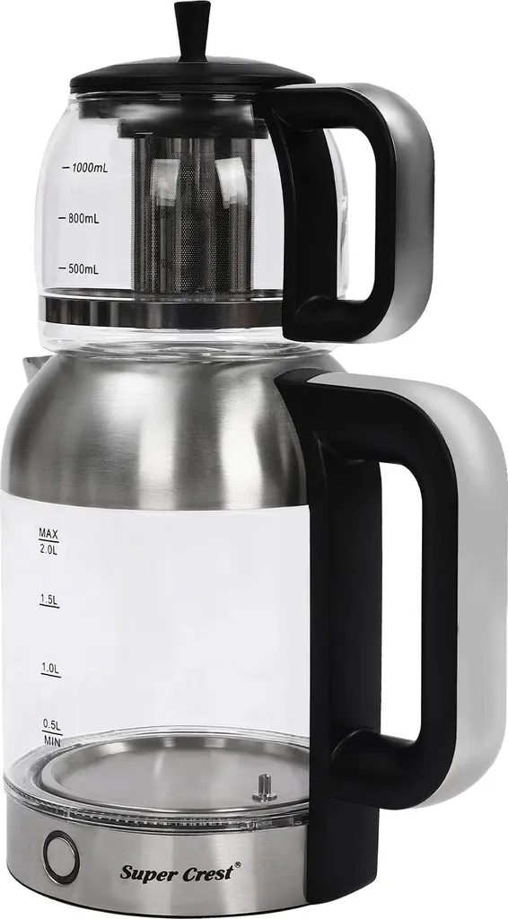 Bouilloire électrique 3.0L haute capacité en verre design transparent