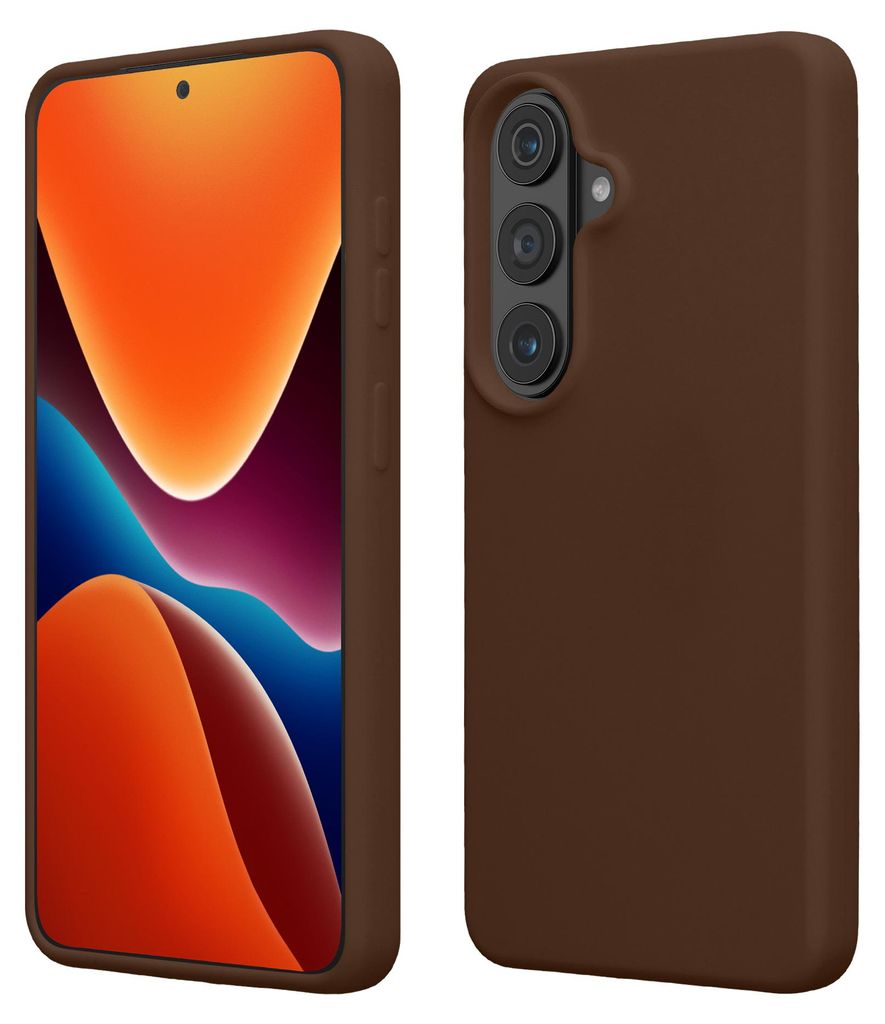 kwmobile Handyhülle für Samsung Galaxy S26 Hülle - Case Silikon - Kabelloses Laden - Schutzhülle Cover in Chocolate