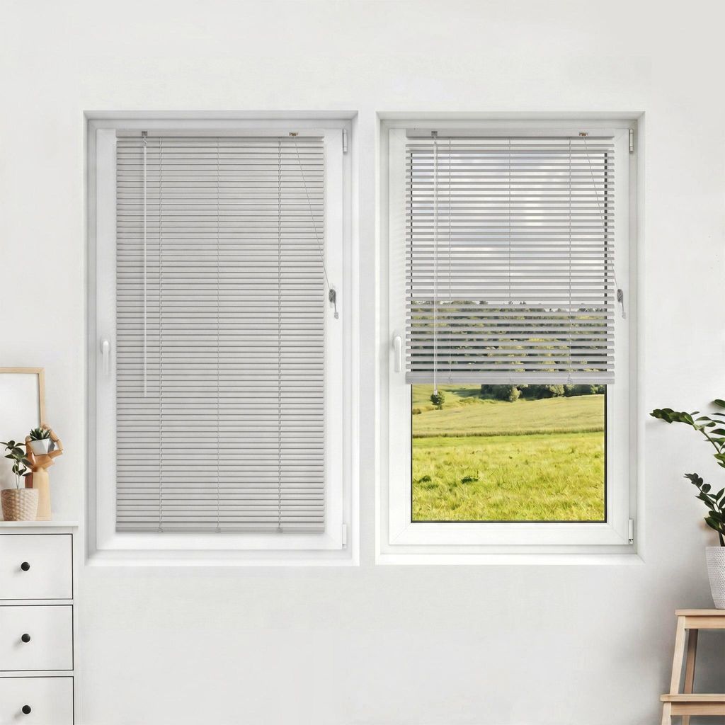 Victoria M. Aluminium Jalousie, 90 x 130 cm, pfefferweiß-beige matt Sichtschutz & Sonnenschutz, robust, feuchtigkeitsbeständig, einfache Montage