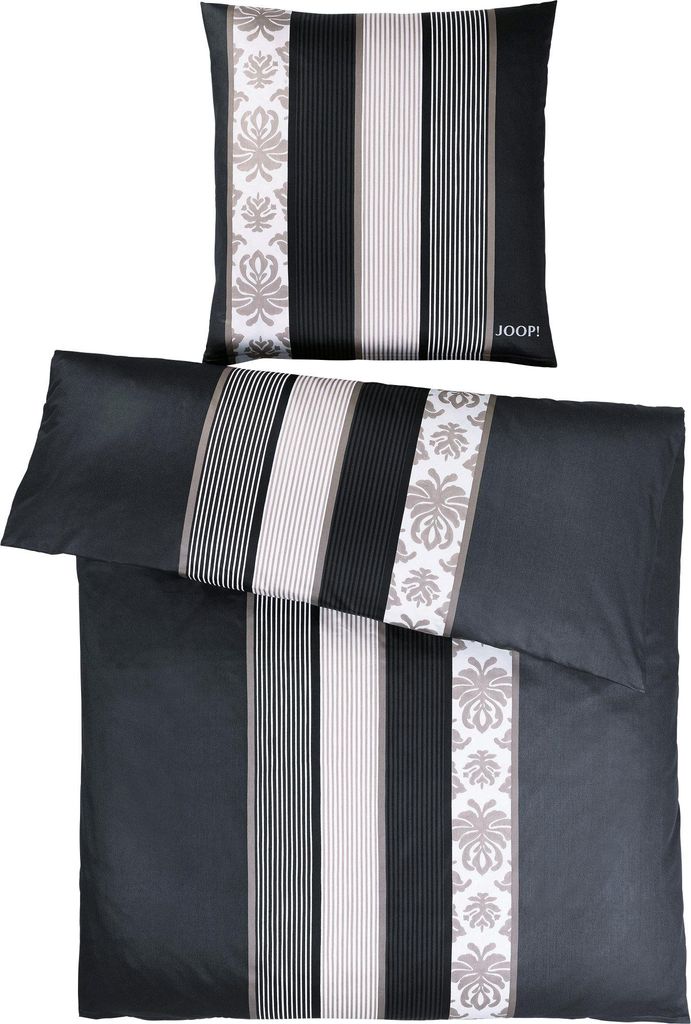 Joop! Bettwäsche Ornament Stripe" schwarz 1x 155x220 cm + Produktbild 