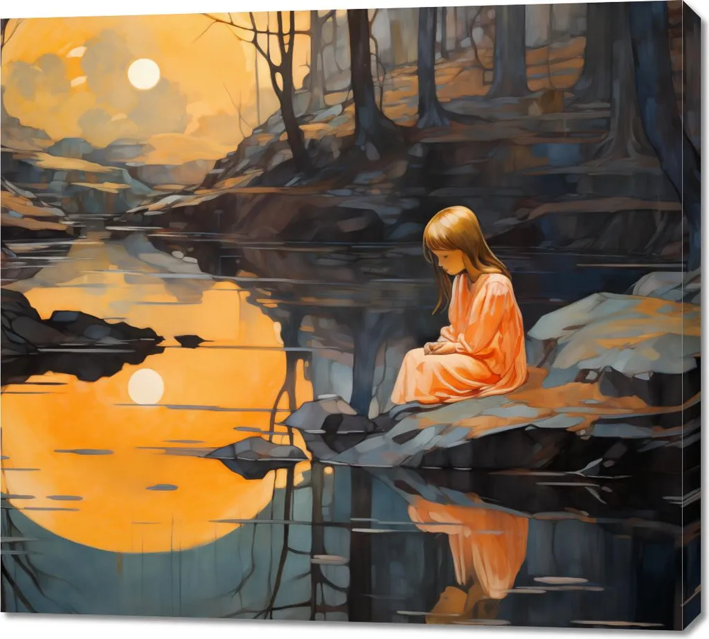 Tableau Image 100 x 90 cm Admiration du crépuscule Toile Décorative