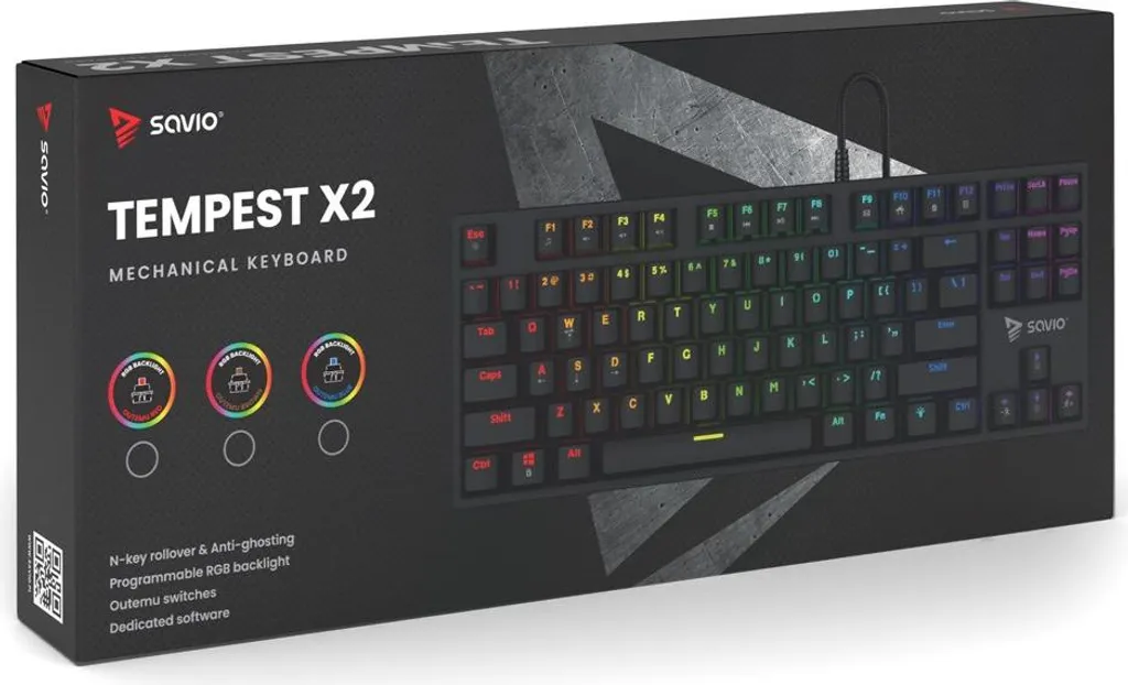 Savio Tempest x2 RGB Clavier Mécanique Compact TKL Switch Outemu Red - 6