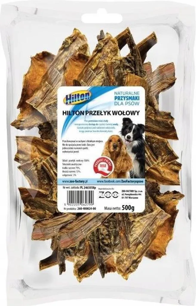 Friandise pour chien au bœuf Hilton 500g - Snack naturel et savoureux