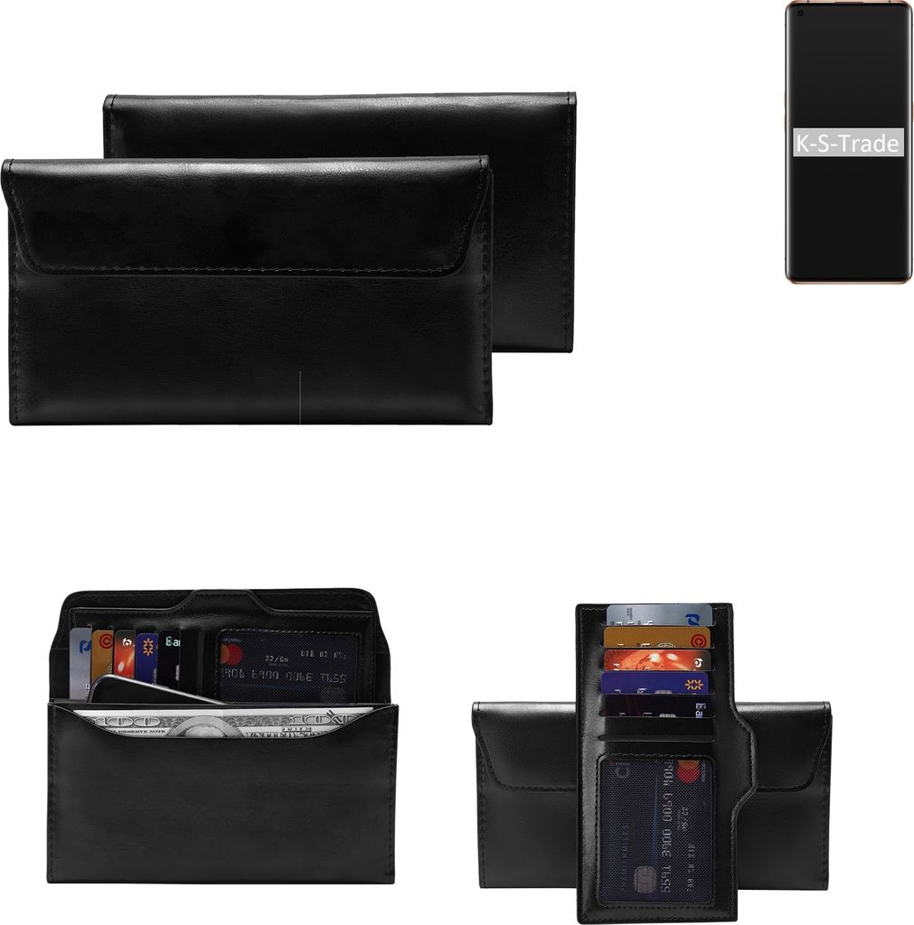 K-S-Trade Handy Hülle kompatibel mit Oppo Find X2 Pro Schutz Hülle Tasche Schutz Case Handytasche Kunstleder schwarz, 1x