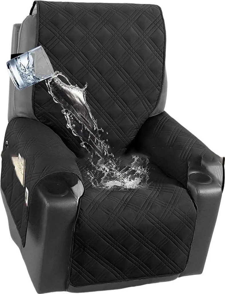 INF Copertura Protettiva per Poltrona Relax Elettrica con Tasche Nero