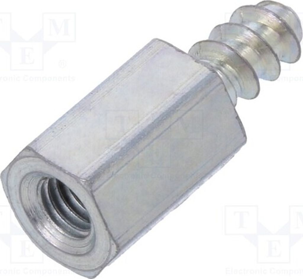 10x Distanzmuffe mit Gewinde Innengew: M3 8mm Außengew: ST3,3 Zink 224ST3.3X08 Dis