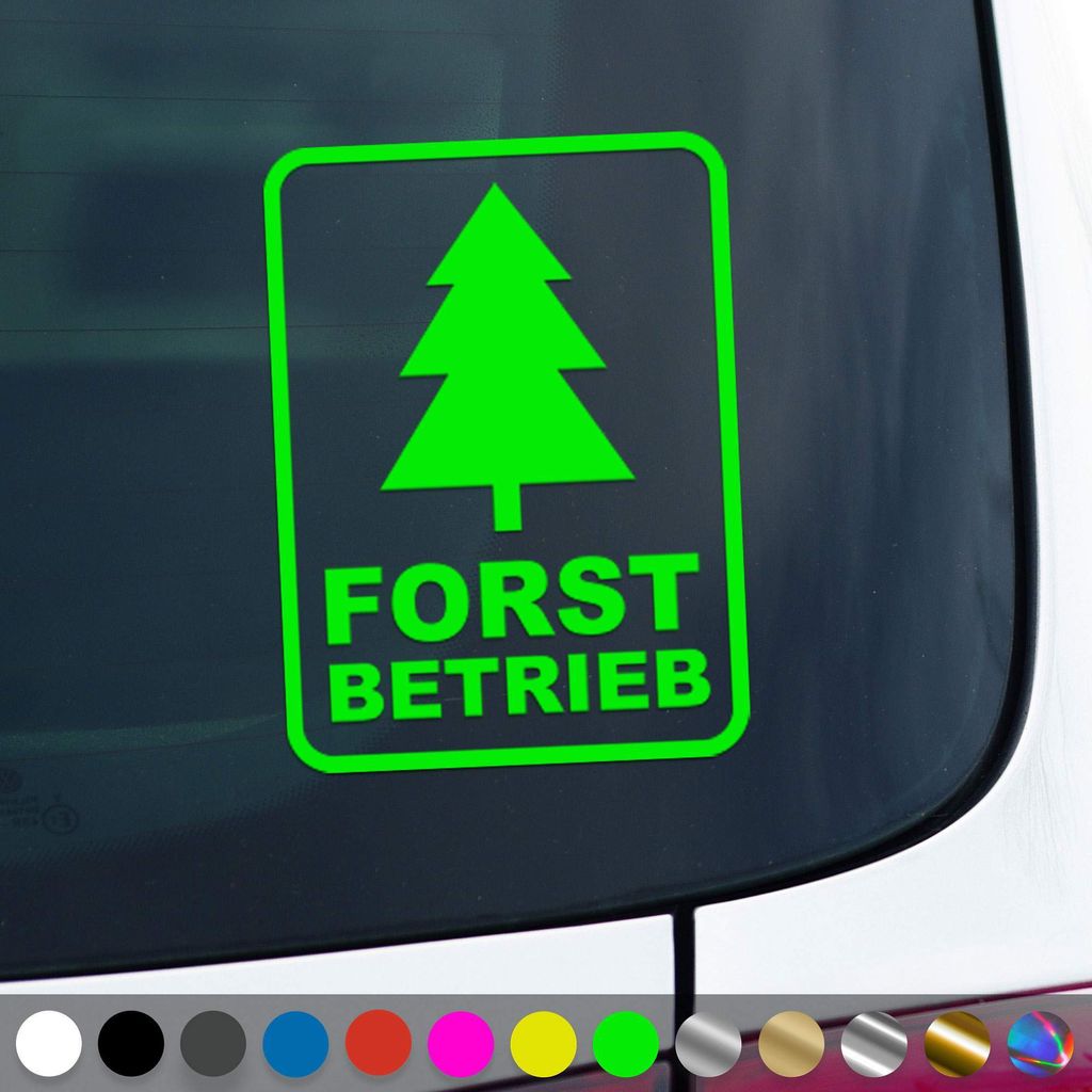 PantherPixel Forstbetrieb Aufkleber Forstwirt Forstarbeiten Sticker Auto Geschenkidee Farbe Neon-Grün