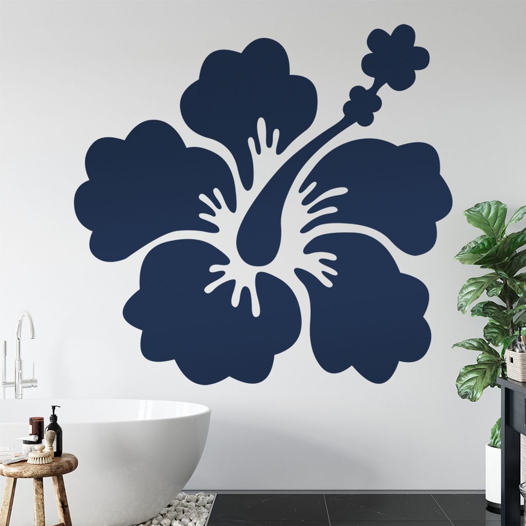 Hibiskus Wandtattoo in 6 Größen - Wandaufkleber Wall Sticker - Dekoration, Küche, Wohnzimmer, Schlafzimmer, Badezimmer
