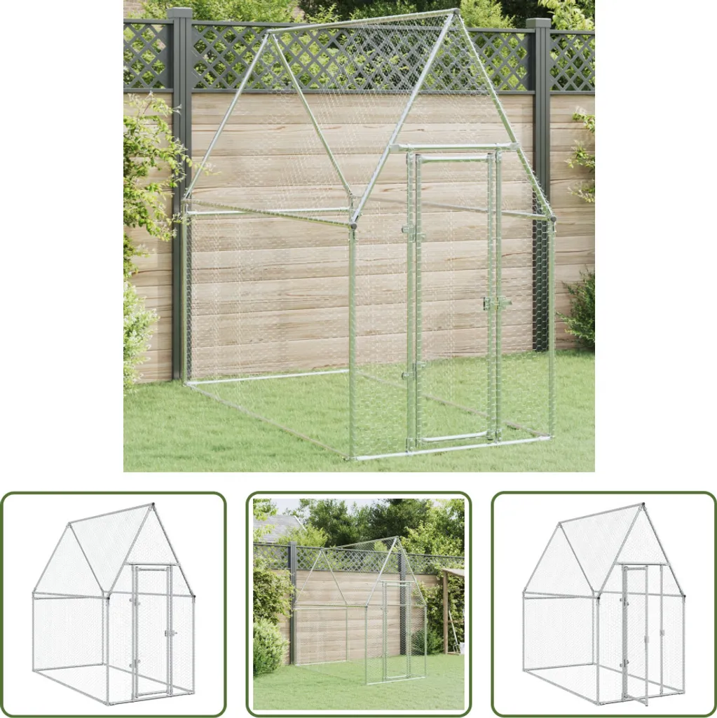 Gabbia per Polli Silver 200x100x190 cm - Pollaio in Acciaio Zincato