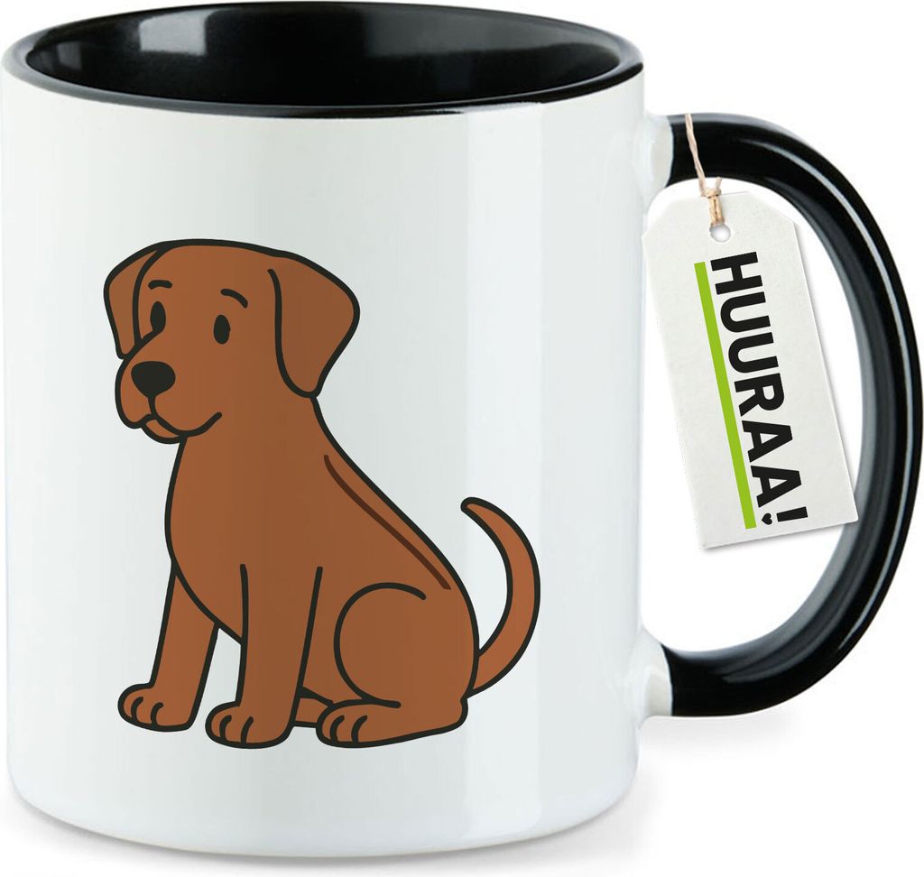 Huuraa Kaffeetasse Rhodesian Ridgeback Comic Ridgey 330ml Schwarz Keramik Kaffeebecher Geschenkidee
