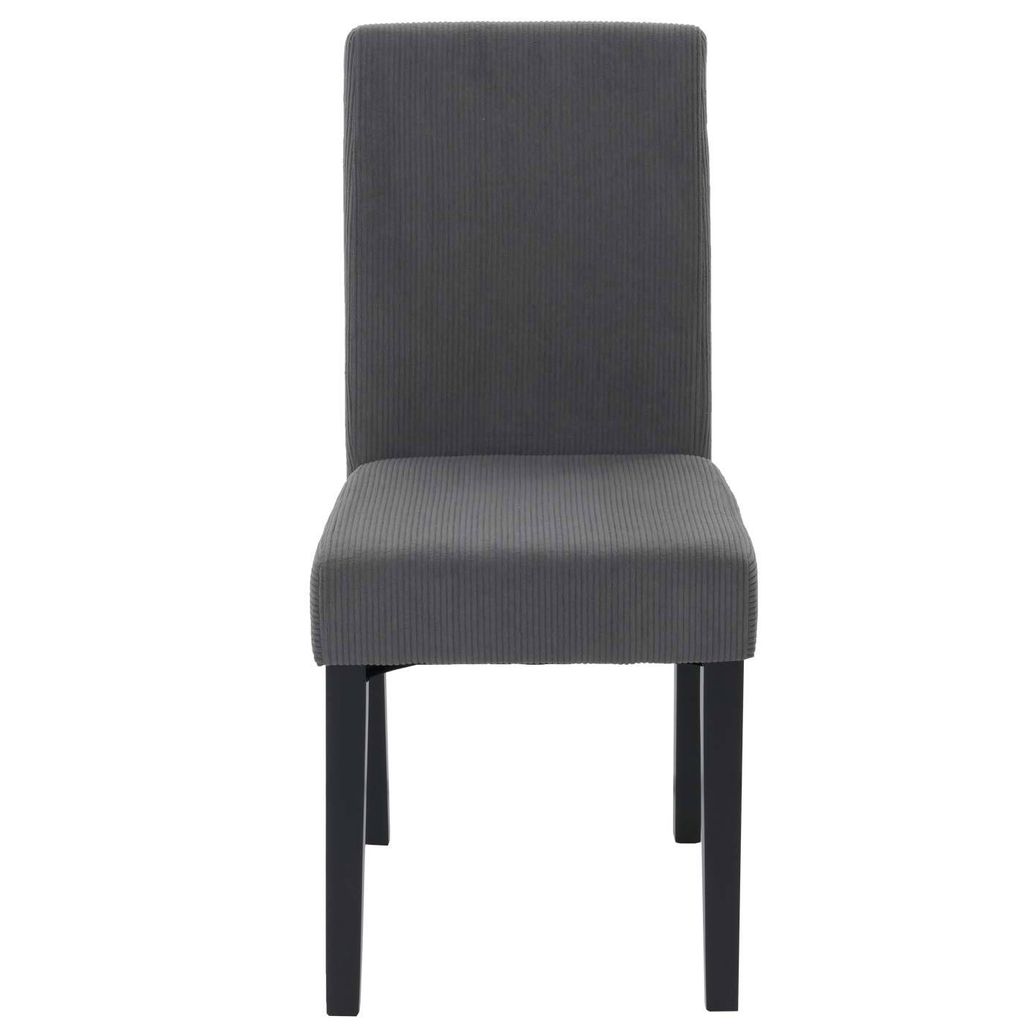 Set 2 Sedie Per Sala Da Pranzo Stile Moderno E Design In Tessuto Grigio Scuro Gambe Girevoli In Metallo Ad Altezza Regolabile 100000894 51400572