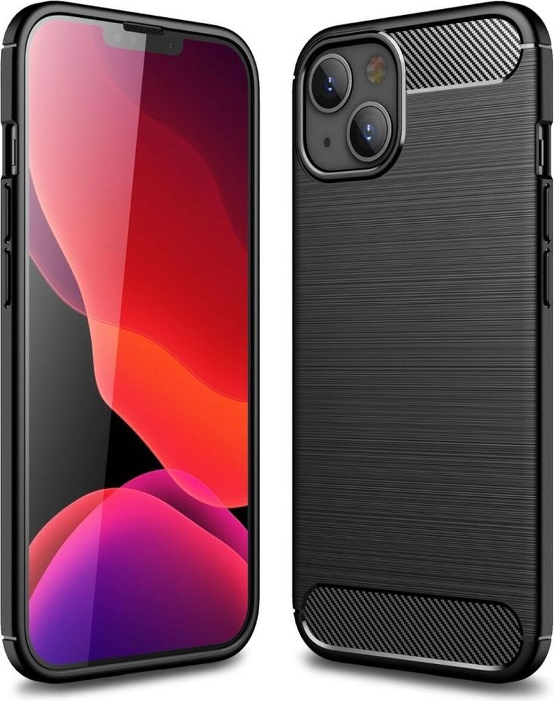Apple iPhone 13 mini TPU Case Carbon Fiber Optik Brushed Schutz Hülle Grau