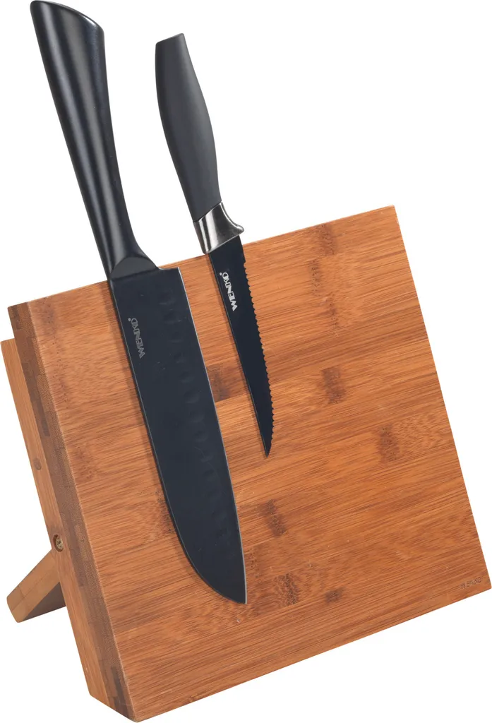 Barre aimantée pour couteaux WENKO Mesina, support mural bois bambou