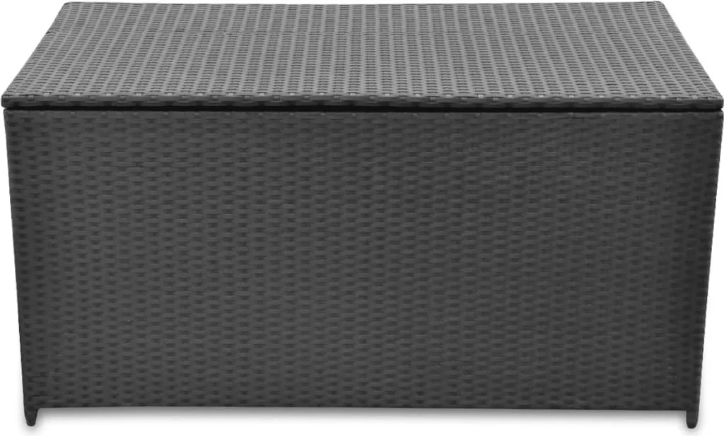 SYFAX™ Baule da Giardino Nero 120x50x60 cm in Polyrattan
