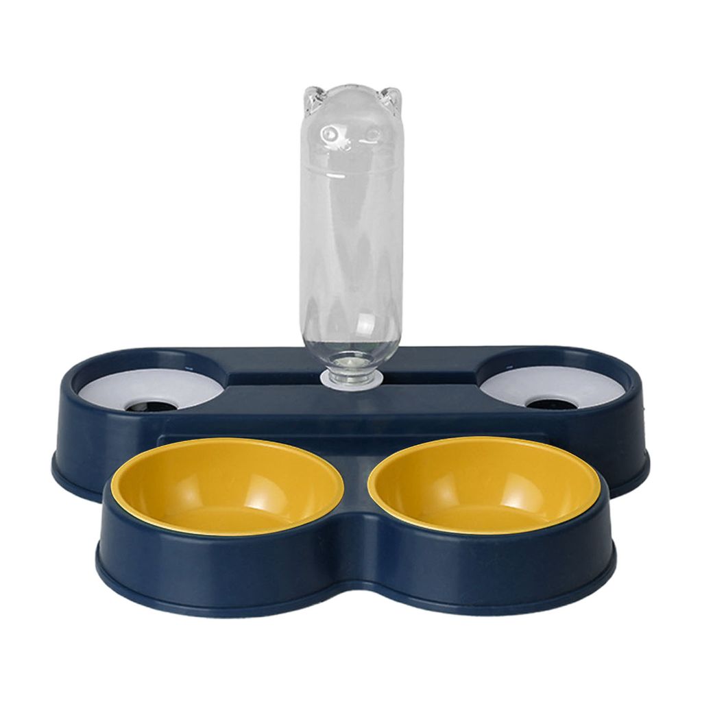 Automatischer Wasserspender für Haustiere mit Doppelschüsseln mit Kippschutz für Hunde und Katzen, Wasserfluss durch Schwerkraft, kein Verschüt...