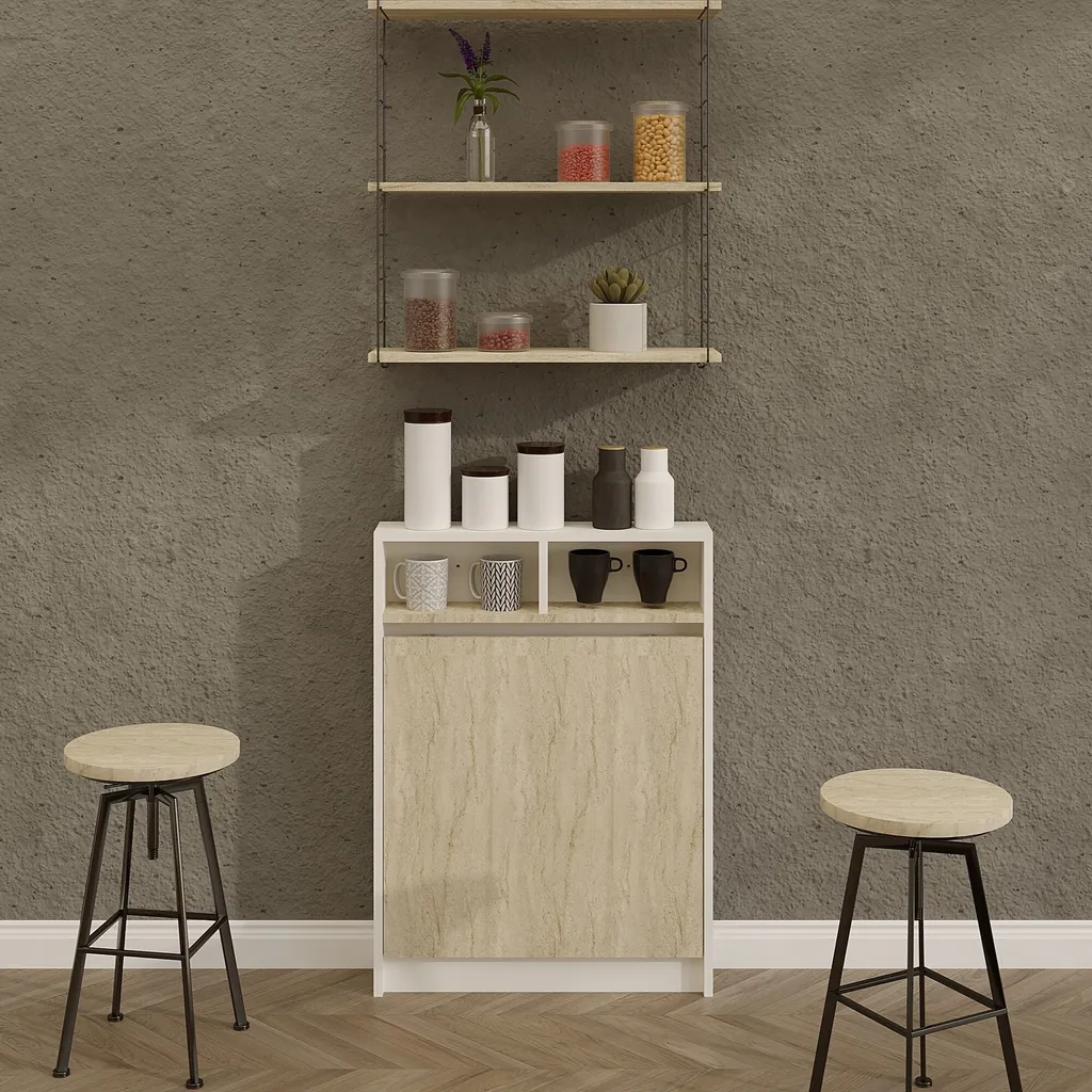 Skye Decor Bracked Tavolo Pieghevole 70x96 - Finitura Travertino Lusso