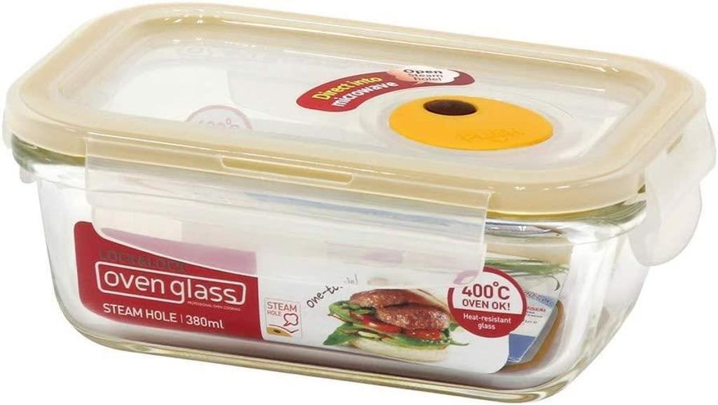 Lock und Lock oven glass: Für Mikrowelle und Ofen, transparent, rechteckig Größe: 380 ml