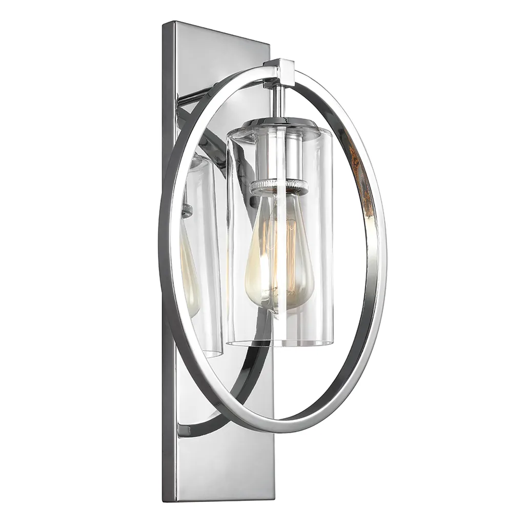 Applique murale massive argent chrome au design industriel élégant