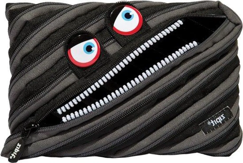 Grande trousse scolaire noire pour garçon - Double compartiment XXL