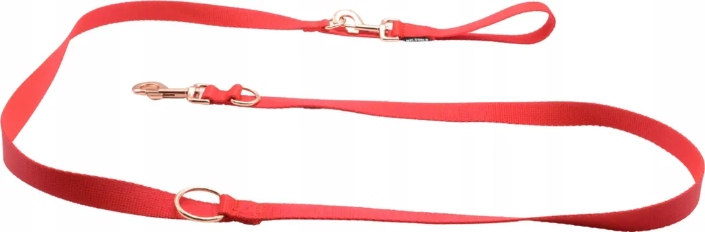 Nelson-X Basic Gold 5 M Guinzaglio Per Cani Personalizzato Con Moschettone. Raccordi In Oro Wzm