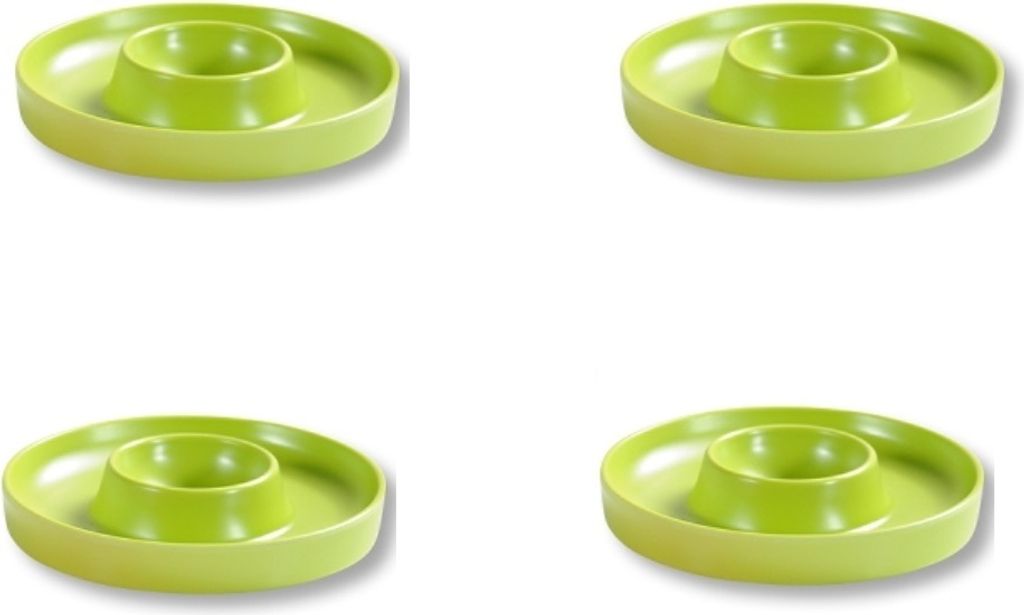 Kesper | Eierbecher, 4er Pack, Material: ø 10 x H 2 cm, Melamin, Maße: cm, Farbe: Grün | Der ideale Frühstücksbegleiter