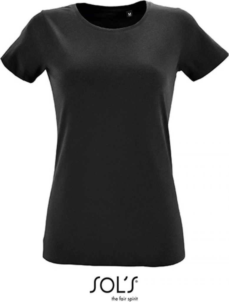 SOLs 02758 | Damen Round Neck Fitted T-Shirt Regent - Farbe: Deep Black - Größe: L